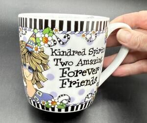 Suzy Toronto Kindred Spirits Two Amazing Forever Friends Ceramic Coffee Mug Mint